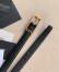 Saint Laurent New Cassandre Buckle Belt 20MM In Black Leather 