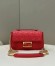 Fendi Baguette Chain Midi Bag In Red Nappa Leather