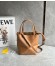 Loewe Mini Puzzle Fold Tote Bag in Tan Calfskin