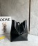 Loewe Medium Puzzle Fold Tote Bag in Black Calfskin