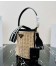 Prada Bucket Bag In Wicker and Black Canvas