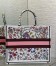 Dior Large Book Tote Bag In White Multicolor Florilegio Embroidery