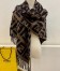 Fendi Brown FF Triangle Shawl 