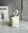 Loewe Mini Pebble Bucket Bag in White Grained Leather