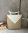 Loewe Medium Puzzle Fold Tote Bag in White/Beige Calfskin