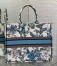 Dior Large Book Tote Bag in White and Blue Toile de Jouy Mexico Embroidery 