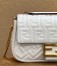 Fendi Baguette Chain Midi Bag In White Nappa Leather