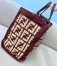 Fendi Peekaboo X-Tote Shopper In Burgundy FF Raffia