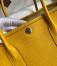 Hermes Garden Party 30 Handmade Bag in Jaune Ambre Clemence Leather 