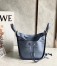 Loewe Mini Hammock Drawstring Bag In Blue Calfskin