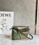 Loewe Puzzle Mini Bag In Green/Oat Calfskin