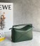 Loewe Puzzle Mini Bag In Vintage Khaki Satin Calfskin