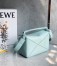 Loewe Puzzle Small Bag In Aquamarine Satin Calfskin