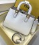 Fendi FF Tote Small Bag In White Calfskin