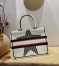 Dior DiorAlps Book Tote In White Three-Tone Embroidery