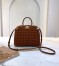 Fendi Peekaboo Mini Bag In Brown Interlace Leather