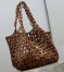 Saint Laurent Icare Medium Bag in Brown Wood Beads