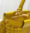 Fendi Peekaboo Medium Bag In Yellow Interlace Leather