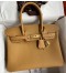 Hermes Birkin 30 Retourne Handmade Bag In Biscuit Clemence Leather