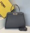 Fendi Selleria Peekaboo Medium Bag In Grey Roman Leather