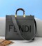 Fendi Sunshine Medium Shopper Bag In Grey Calfskin