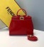 Fendi Peekaboo Mini Bag In Red Patent Calfskin