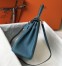 Hermes Kelly 28cm Retourne Bag In Blue Jean Clemence Leather