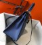 Hermes Kelly 28cm Sellier Bag In Blue Agate Epsom Leather