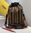 Fendi Mon Tresor Drawstring Bag In Pequin Striped Fabric