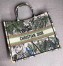 Dior Book Tote Bag In Green Toile De Jouy Tropicalia