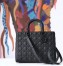 Dior Large Lady Dior Ultra-Matte So Black Bag