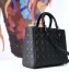 Dior Large Lady Dior Ultra-Matte So Black Bag