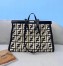 Fendi Peekaboo X-Tote Shopper In Black FF Raffia