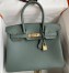 Hermes Birkin 30 Retourne Handmade Bag In Vert Amande Clemence Leather