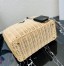 Prada Tote Bag In Wicker and Black Canvas