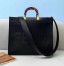 Fendi Sunshine Medium Shopper Bag In Black Calfskin