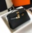 Hermes Kelly Pochette Bag In Black Epsom Leather