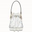 Fendi White Mon Tresor Mini Bucket Bag In Transparent PU