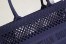 Dior Book Tote Bag In Blue Mesh Embroidery