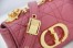 Dior Micro Caro Bag In Pink Cannage Calfskin