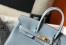 Hermes Birkin 25cm Bag In Blue Lin Clemence Leather