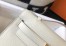 Hermes Kelly Pochette Bag In White Epsom Leather