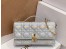 Dior Miss Dior Mini Bag In Iridescent Metallic Silver Lambskin