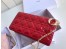 Dior Lady Dior Clutch With Chain In Red Patent Calfskin