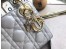 Dior Mini Lady Dior Bag In Grey Pearly Lambskin