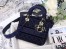 Dior Medium Lady D-Lite Bag In Blue Embroidered Velvet