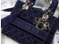 Dior Medium Lady D-Lite Bag In Blue Embroidered Velvet