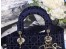 Dior Medium Lady D-Lite Bag In Blue Embroidered Velvet