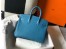 Hermes Birkin 25cm Bag In Blue Jean Clemence Leather