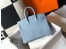 Hermes Birkin 25cm Bag In Blue Lin Clemence Leather